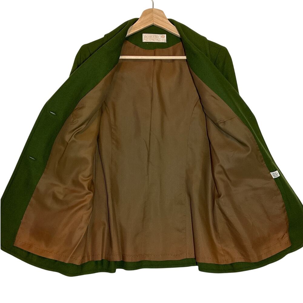 Vintage Pendleton Women’s 2-Button Virgin Wool Blazer Green Made in USA Sz 12 - Picture 7 of 15